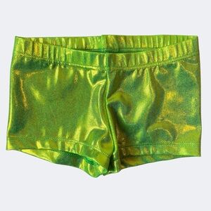 Balera Dancewear Green Metallic Shorts Child 7/8